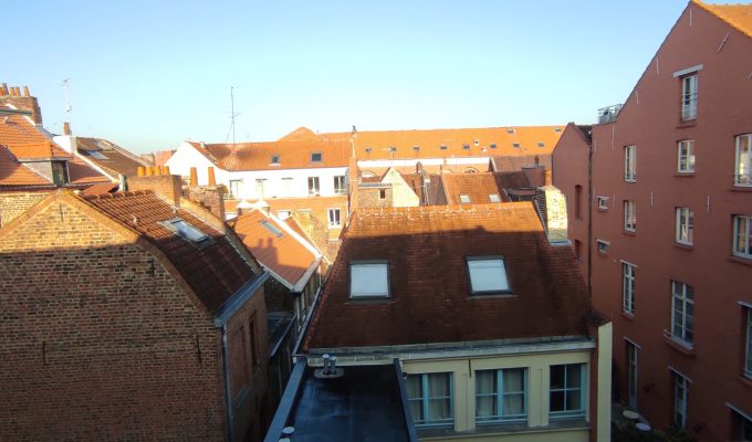 Vue sur les toits dans studio meublé dans Vieux Lille avec l'agence immobilière facilimmo59 à Genech